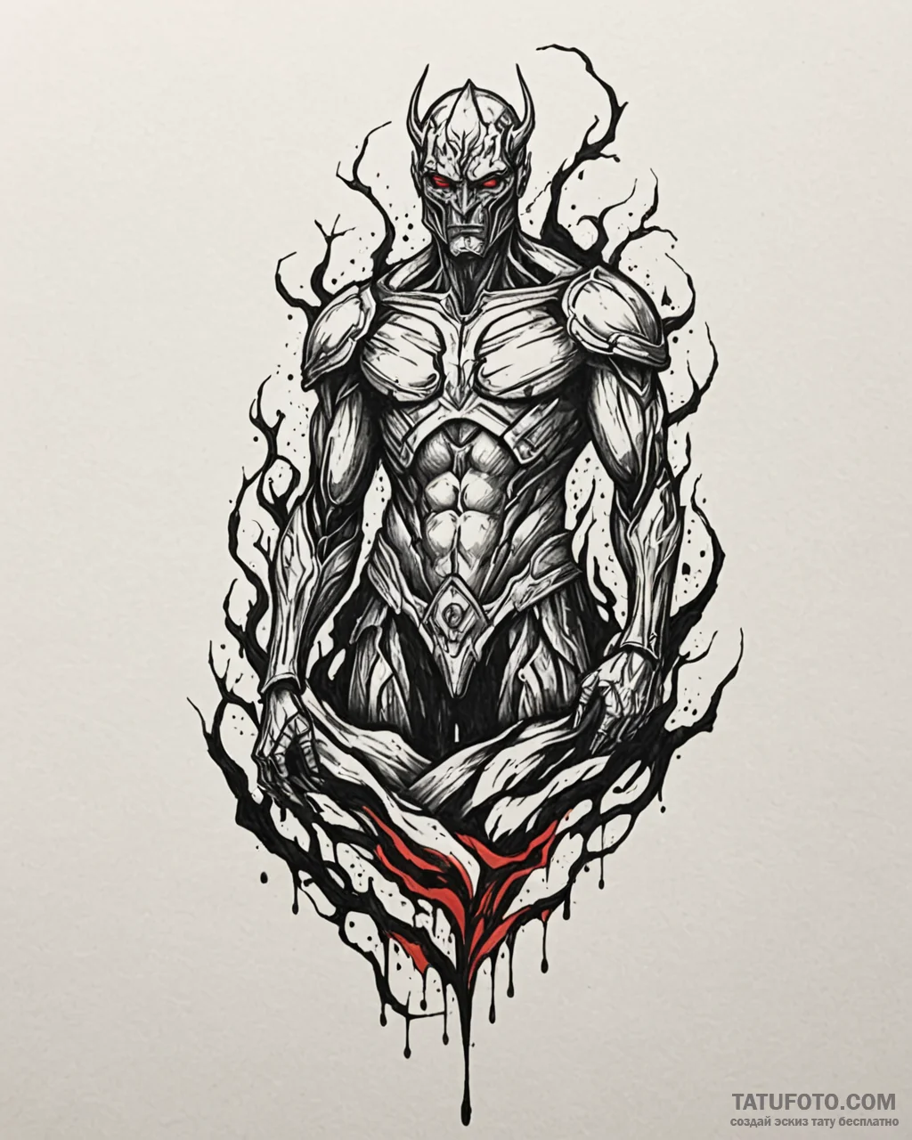 Tattoo sketch a powerful, silent sentinel fig... - эскиз тату (№1752951301_0, 19.07.2025 18:55) — Tatufoto.com
