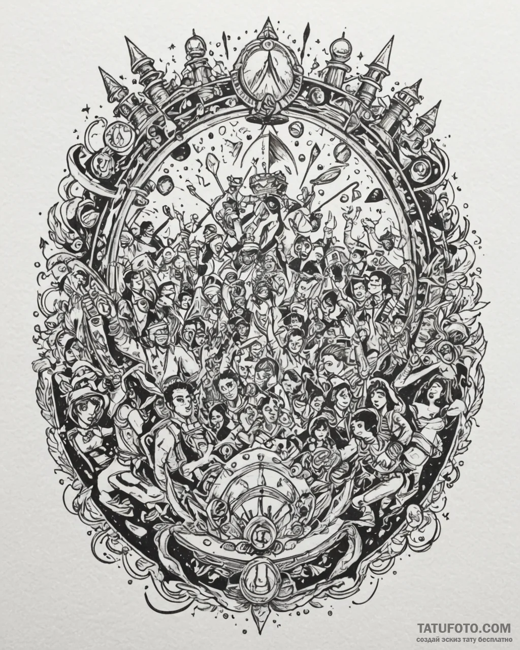 Tattoo design an abstract representation of a… — эскиз тату (№1752951808_0, 19.07.2025 19:03) — Tatufoto.com