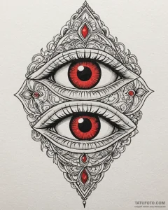 Tattoo sketch a 'third eye' symbol with subtl... - эскиз тату (№1752952400_0, 19.07.2025 19:13) — Tatufoto.com