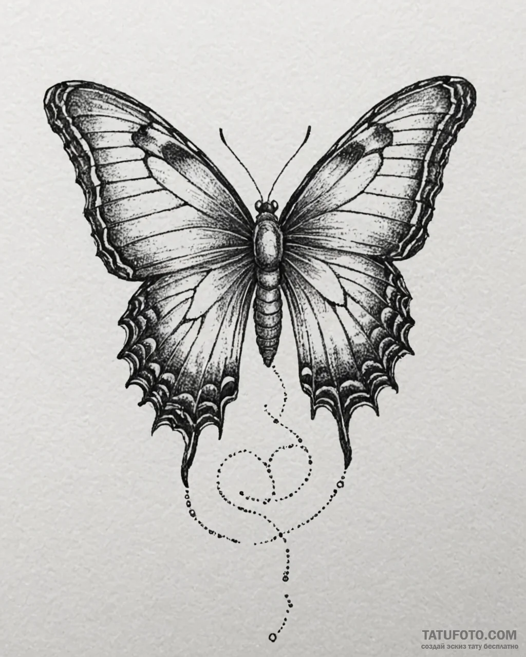 Tattoo design a caterpillar transforming into... - эскиз тату (№1752952484_0, 19.07.2025 19:14) — Tatufoto.com
