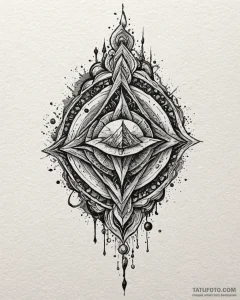 Talisman, artistic tattoo sketch, on a clean... - эскиз тату (№1752953245_0, 19.07.2025 19:27) — Tatufoto.com
