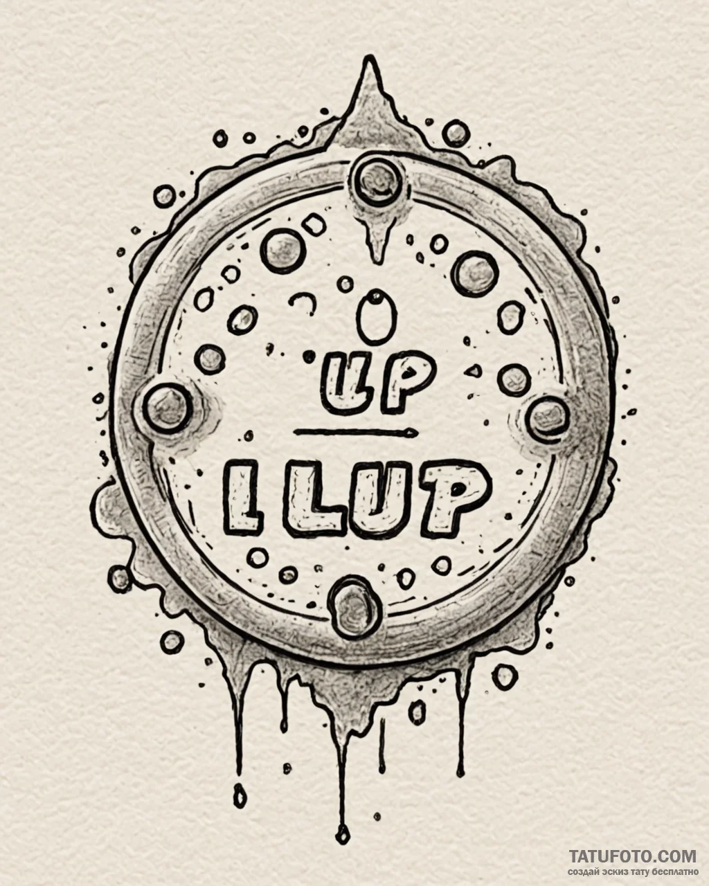 Tattoo sketch a retro arcade button with «1up… — эскиз тату (№1752953413_0, 19.07.2025 19:30) — Tatufoto.com