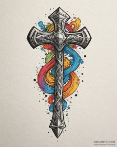 Thor's hammer, tattoo sketch design, on a cle... - эскиз тату (№1752954342_0, 19.07.2025 19:45) — Tatufoto.com