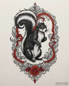 Skunk, tattoo flash sheet design, neo traditi... - эскиз тату (№1752954932_0, 19.07.2025 19:55) — Tatufoto.com
