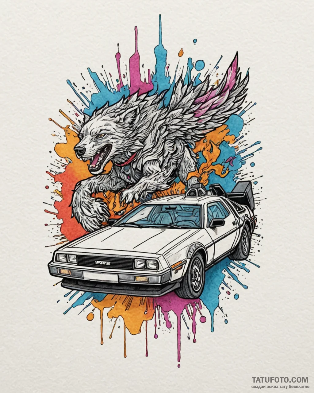 назад в будущее (back to the future):, tattoo... - эскиз тату (№1752955445_0, 19.07.2025 20:04) — Tatufoto.com
