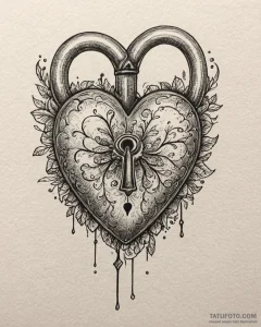 Tattoo design a half-heart lock on one, and a... - эскиз тату (№1752955867_0, 19.07.2025 20:11) — Tatufoto.com