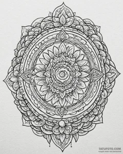 Tattoo sketch: a svarozhich surrounded by pro... - эскиз тату (№1752956716_0, 19.07.2025 20:25) — Tatufoto.com