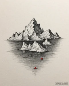 The stark beauty of icebergs floating in a ca... - эскиз тату (№1752957222_0, 19.07.2025 20:33) — Tatufoto.com