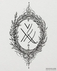 50. tattoo sketch: a rune subtly integrated i... - эскиз тату (№1752957475_0, 19.07.2025 20:37) — Tatufoto.com