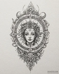 Tattoo design a zodiac glyph appearing as if... - эскиз тату (№1752957645_0, 19.07.2025 20:40) — Tatufoto.com