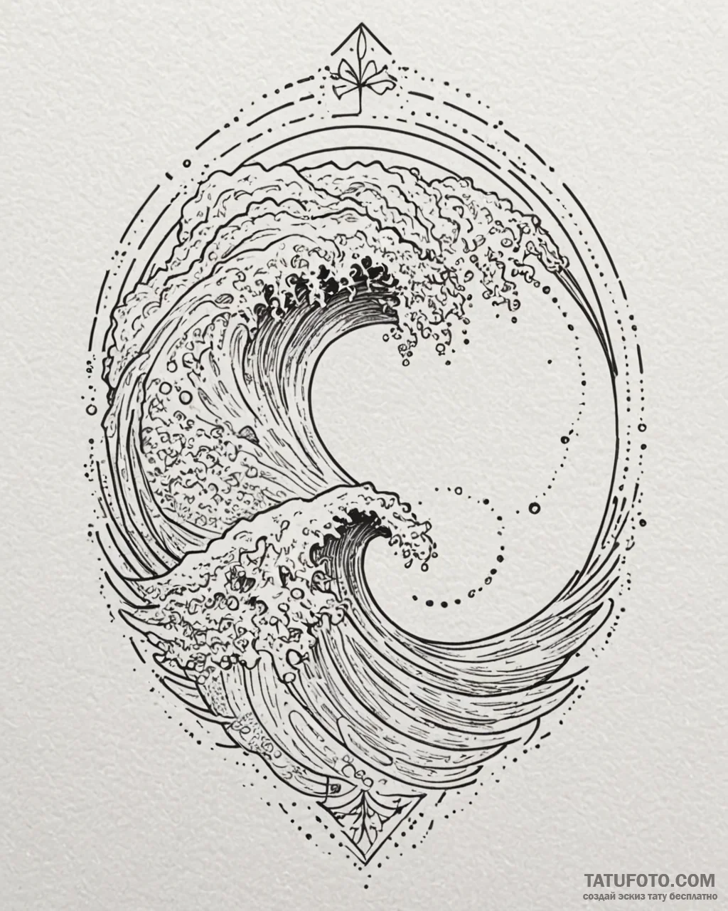Tattoo sketch a simple, elegant wave, symboli... - эскиз тату (№1752957814_0, 19.07.2025 20:43) — Tatufoto.com
