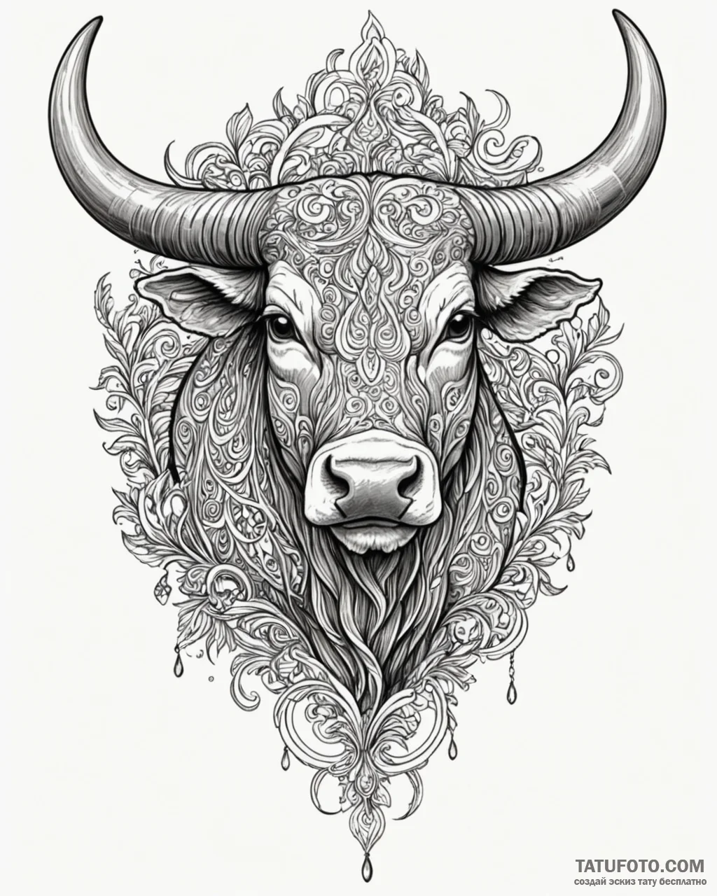 Tattoo design a taurus bull cartoonishly stub… — эскиз тату (№1752957982_0, 19.07.2025 20:46) — Tatufoto.com