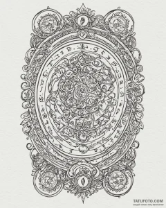 Tattoo sketch a zodiac glyph integrated into... - эскиз тату (№1752958151_0, 19.07.2025 20:49) — Tatufoto.com