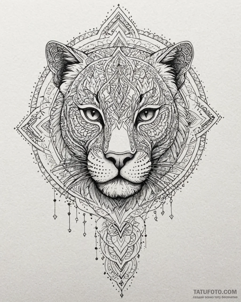 A dotwork tattoo of the intricate patterns on... - эскиз тату (№1752958235_0, 19.07.2025 20:50) — Tatufoto.com