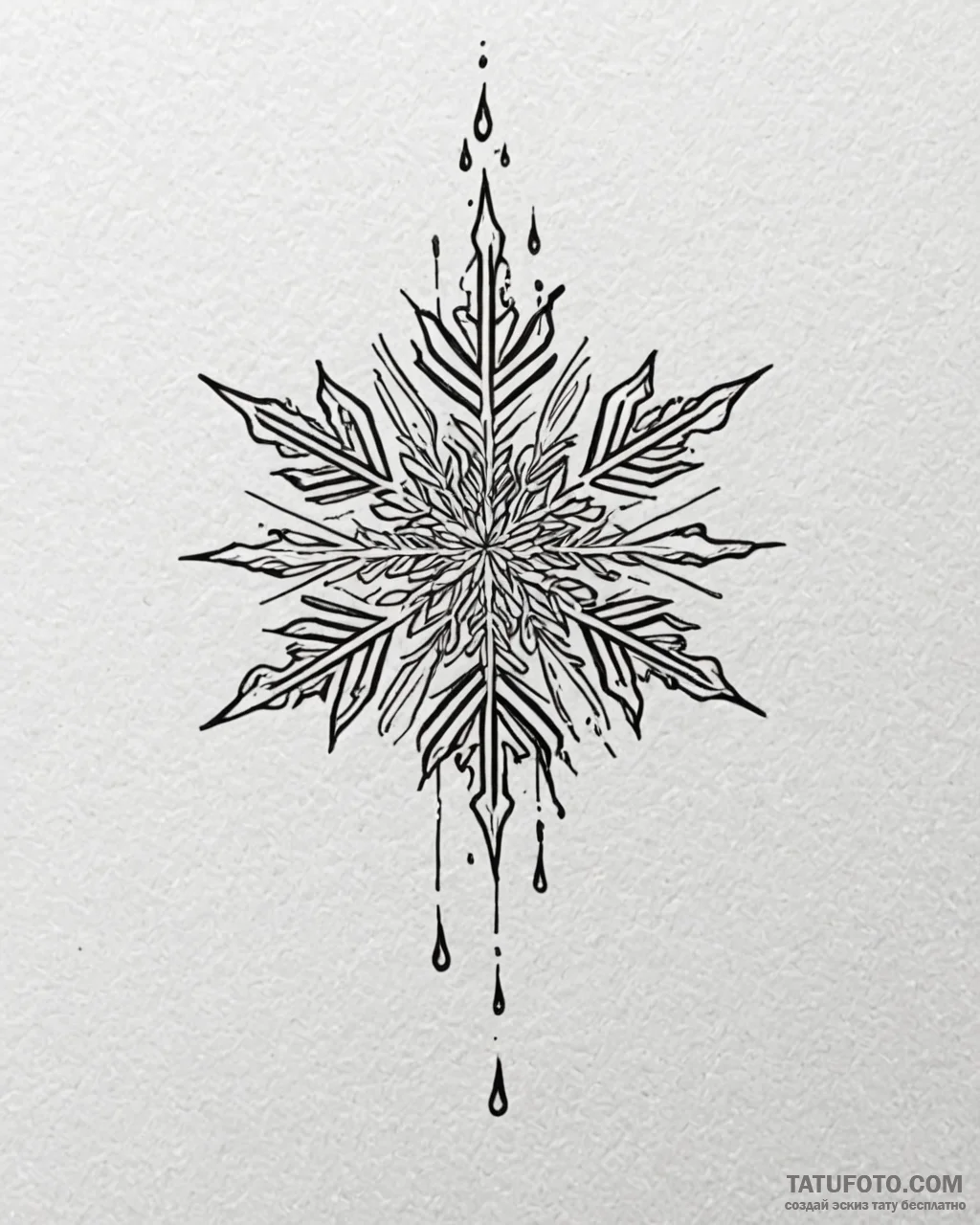 Tattoo design a single, delicate snowflake me… — эскиз тату (№1752958991_0, 19.07.2025 21:03) — Tatufoto.com