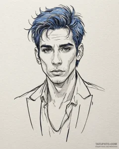 A neo-traditional tattoo of derek zoolander w... - эскиз тату (№1752959075_0, 19.07.2025 21:04) — Tatufoto.com