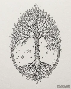A beautiful linework tattoo sketch of the whi... - эскиз тату (№1752959328_0, 19.07.2025 21:08) — Tatufoto.com