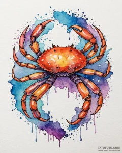 Crab, tattoo flash sheet design, vibrant colo... - эскиз тату (№1752959412_0, 19.07.2025 21:10) — Tatufoto.com