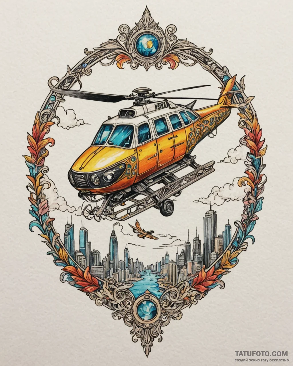 A graphic novel style tattoo of korben dallas… — эскиз тату (№1752959836_0, 19.07.2025 21:17) — Tatufoto.com