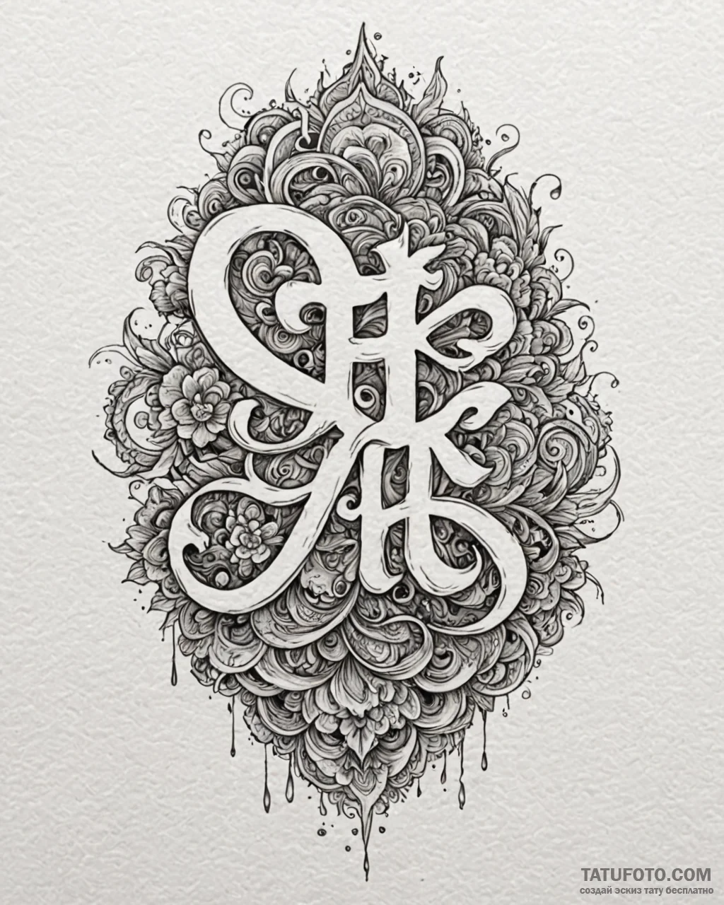 Tattoo design a stylized «afk» text melting i… — эскиз тату (№1752961614_0, 19.07.2025 21:46) — Tatufoto.com
