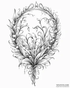 Tattoo design a lily of the valley, represent... - эскиз тату (№1752961782_0, 19.07.2025 21:49) — Tatufoto.com