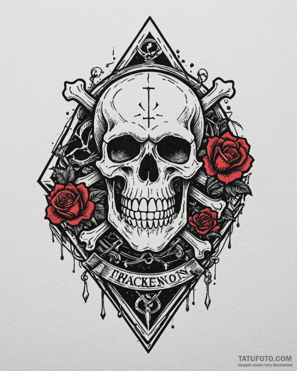 Tattoo design a floppy disk with a skull and... - эскиз тату (№1752962034_0, 19.07.2025 21:53) — Tatufoto.com