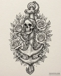 Tattoo design a sturdy anchor, symbolizing st... - эскиз тату (№1752962542_0, 19.07.2025 22:02) — Tatufoto.com