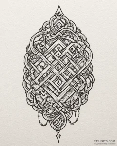 Tattoo sketch a chain of interconnected symbo... - эскиз тату (№1752963048_0, 19.07.2025 22:10) — Tatufoto.com
