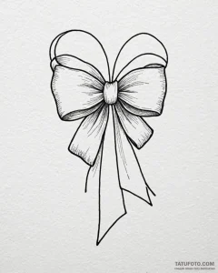 Bow, tattoo line art, black and white sketch,... - эскиз тату (№1752964063_0, 19.07.2025 22:27) — Tatufoto.com