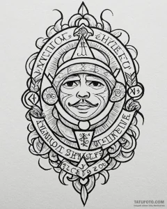 A chicano lettering tattoo of "know thyself".... - эскиз тату (№1752964316_0, 19.07.2025 22:31) — Tatufoto.com