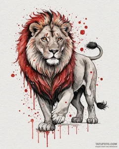 Tattoo sketch a zodiac animal (e.g., a lion)... - эскиз тату (№1752964485_0, 19.07.2025 22:34) — Tatufoto.com