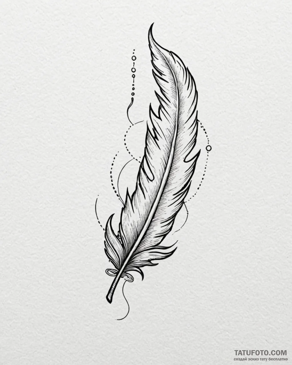 Tattoo design a delicate feather falling gent... - эскиз тату (№1752964654_0, 19.07.2025 22:37) — Tatufoto.com