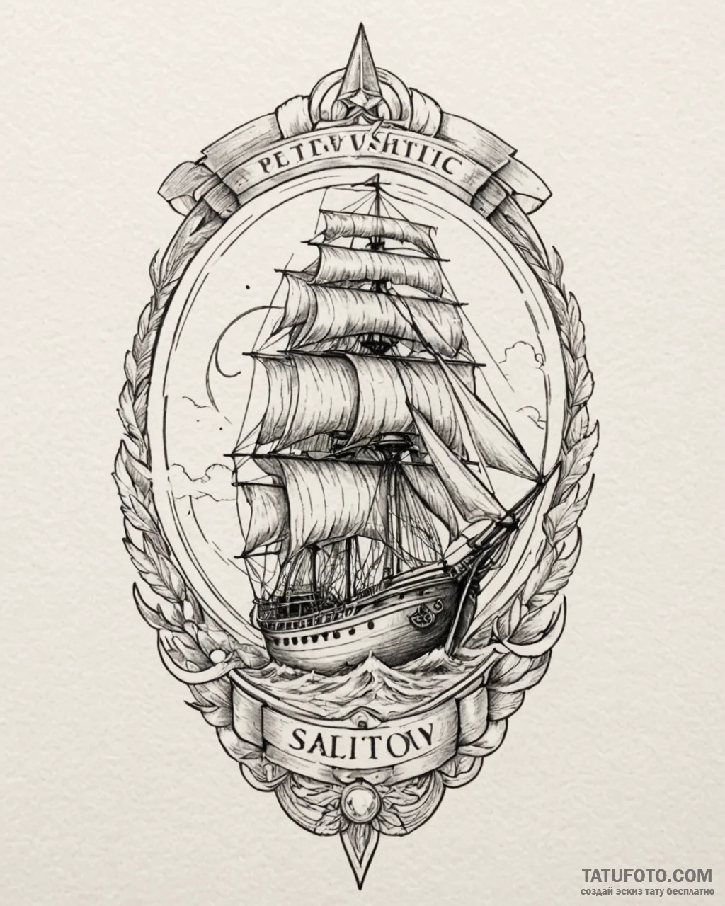 Tattoo sketch a futuristic vehicle, powerful... - эскиз тату (№1752964822_0, 19.07.2025 22:40) — Tatufoto.com