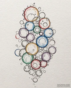 A close-up of soap bubbles, showing the swirl... - эскиз тату (№1752964990_0, 19.07.2025 22:43) — Tatufoto.com