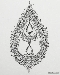 Tattoo sketch a single, perfectly formed tear... - эскиз тату (№1752965327_0, 19.07.2025 22:48) — Tatufoto.com