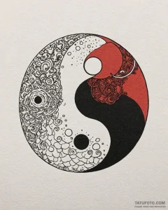 Tattoo sketch a half-yin, half-yang symbol on... - эскиз тату (№1752965749_0, 19.07.2025 22:55) — Tatufoto.com