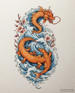 A watercolor sketch of an orange, a symbol of... - эскиз тату (№1752966086_0, 19.07.2025 23:01) — Tatufoto.com