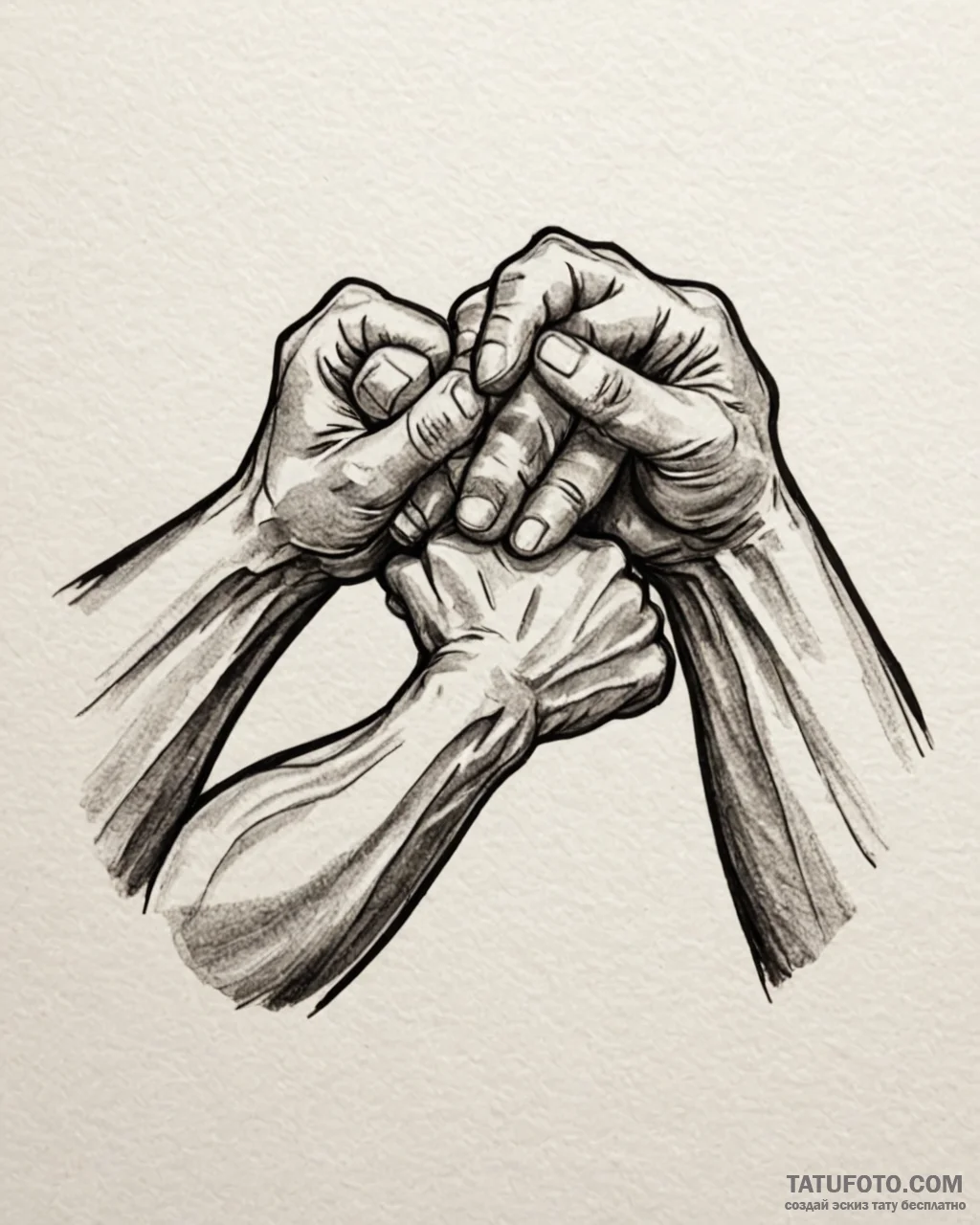 Tattoo sketch a strong, muscular arm wrestlin... - эскиз тату (№1752968362_0, 19.07.2025 23:39) — Tatufoto.com