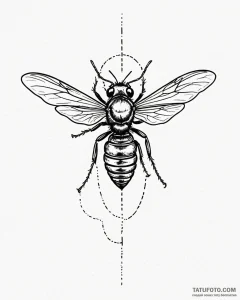 Wasp, tattoo sketch design, black outline onl... - эскиз тату (№1752968868_0, 19.07.2025 23:47) — Tatufoto.com