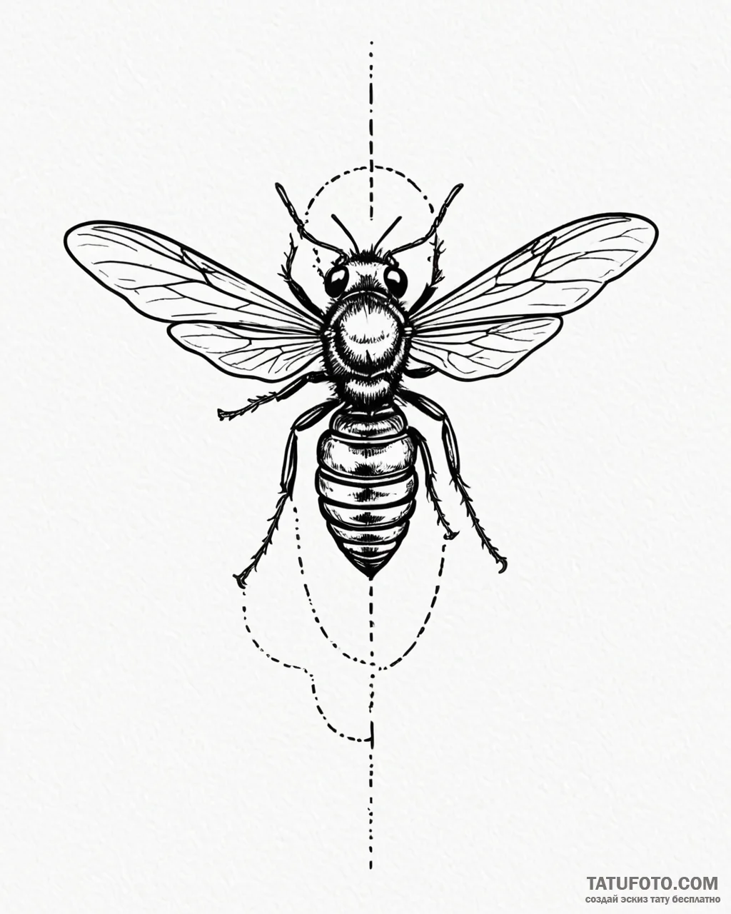 Wasp, tattoo sketch design, black outline onl… — эскиз тату (№1752968868_0, 19.07.2025 23:47) — Tatufoto.com