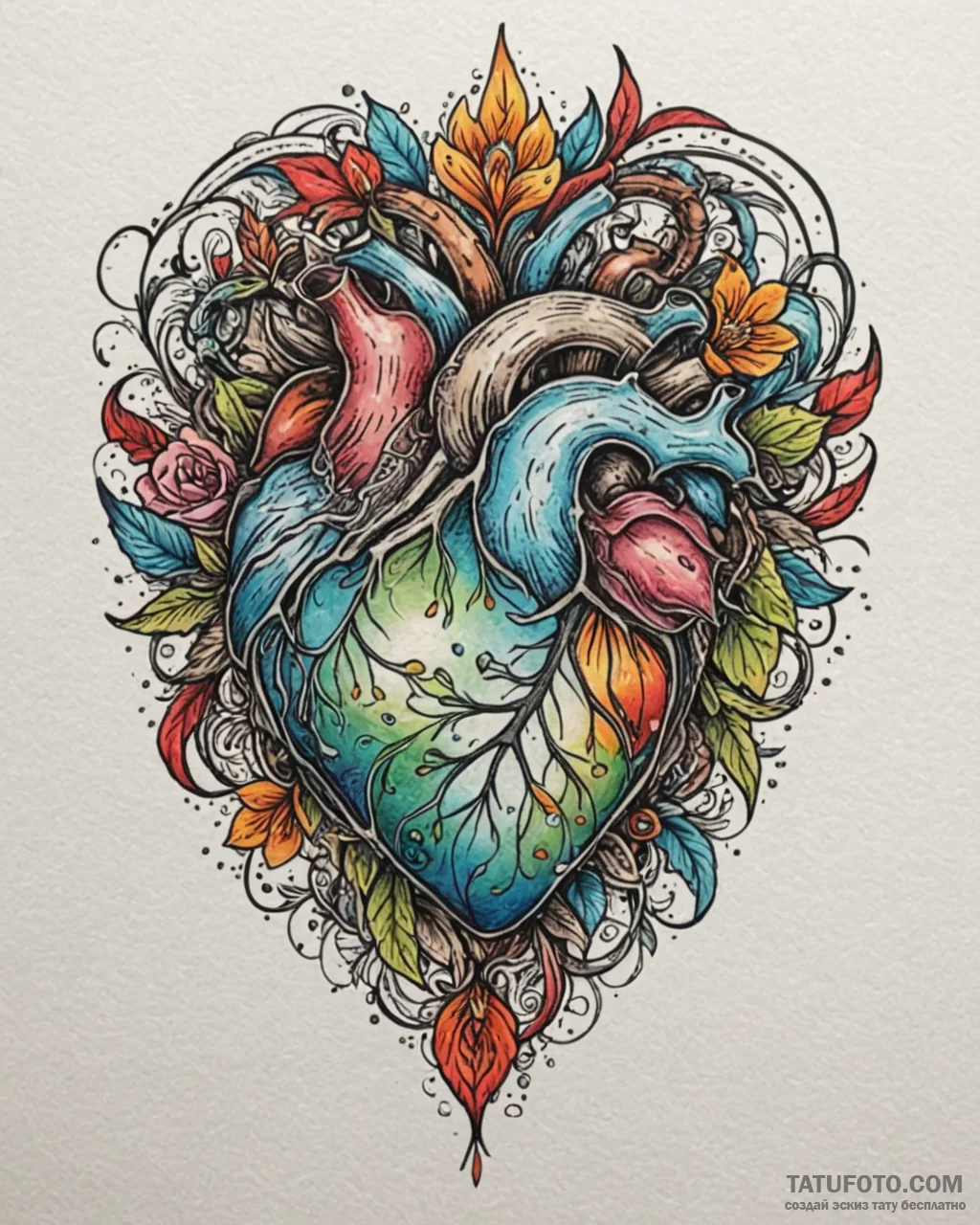 Tattoo design a hand drawing a heart on a mis... - эскиз тату (№1752969037_0, 19.07.2025 23:50) — Tatufoto.com