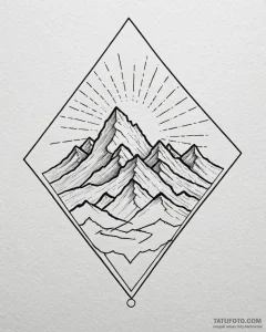 Tattoo sketch a geometric mountain range with... - эскиз тату (№1752969121_0, 19.07.2025 23:52) — Tatufoto.com