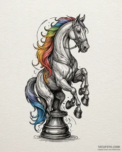 Tattoo sketch a knight's chess piece (horse),... - эскиз тату (№1752969375_0, 19.07.2025 23:56) — Tatufoto.com