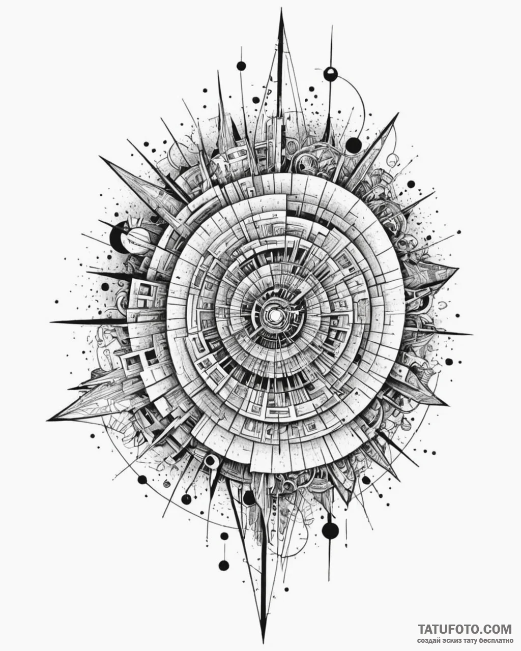 Tattoo design an abstract pattern resembling... - эскиз тату (№1752969628_0, 20.07.2025 00:00) — Tatufoto.com