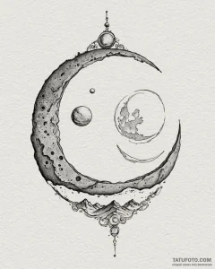 Watercolor sketch of the twin moons of arraki... - эскиз тату (№1752969965_0, 20.07.2025 00:06) — Tatufoto.com