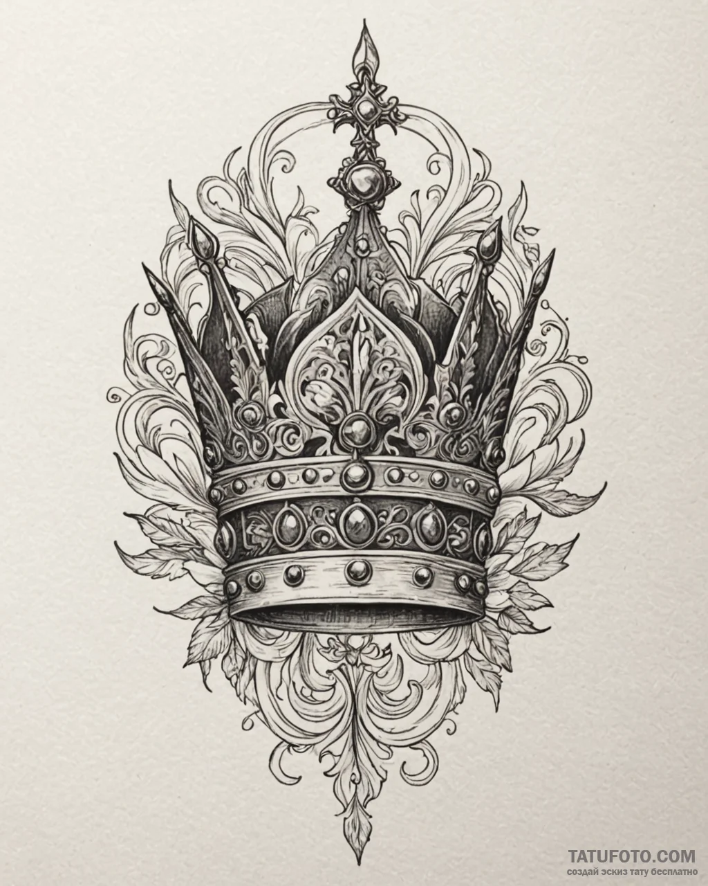 Tattoo design a stylized crown, simple yet po... - эскиз тату (№1752971062_0, 20.07.2025 00:24) — Tatufoto.com