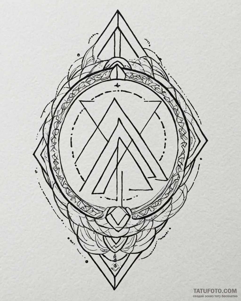 79. tattoo design: a geometric «sila» rune, r… — эскиз тату (№1752971568_0, 20.07.2025 00:32) — Tatufoto.com