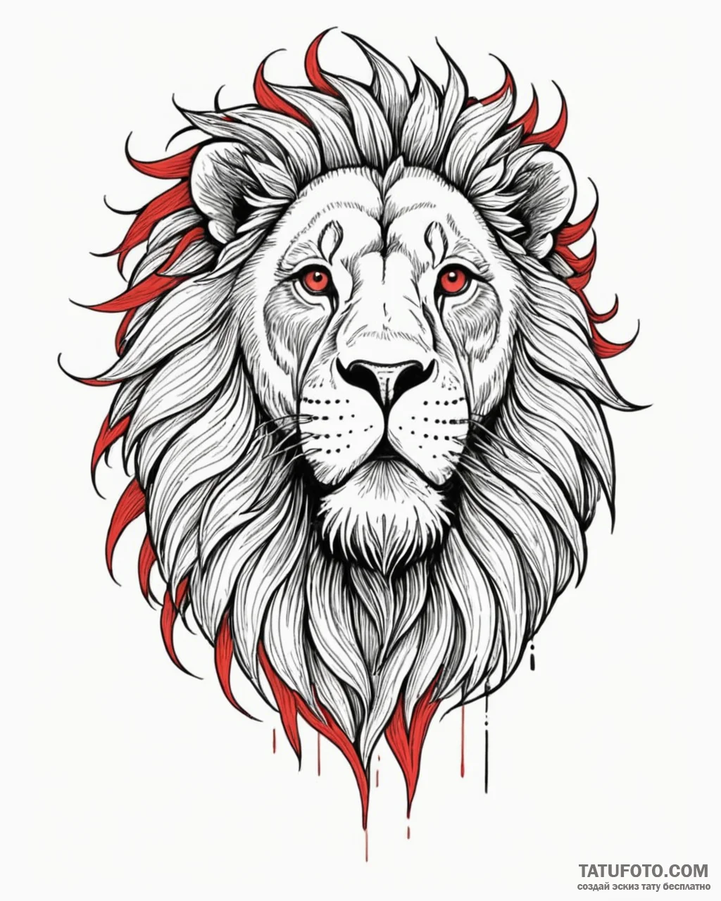 Tattoo sketch a leo lion, rendered with raw,... - эскиз тату (№1752971821_0, 20.07.2025 00:37) — Tatufoto.com