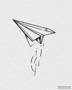 A minimalist tattoo of the paper airplane fro... - эскиз тату (№1752972242_0, 20.07.2025 00:44) — Tatufoto.com