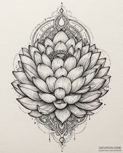Tattoo design a lotus flower whose petals are... - эскиз тату (№1752972917_0, 20.07.2025 00:55) — Tatufoto.com